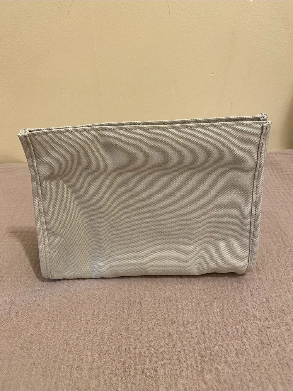 Dior Embossed Canvas Pouch in Light Gray